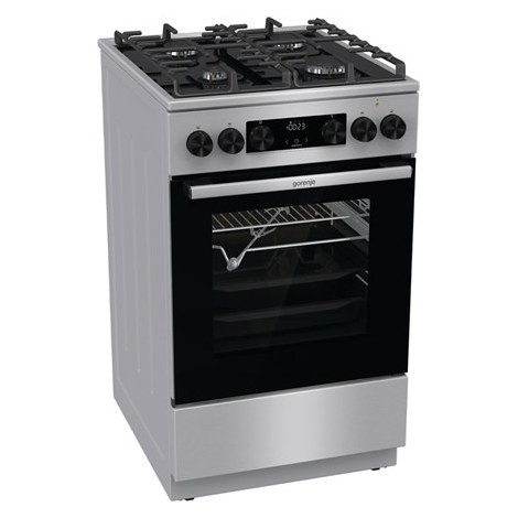 Gorenje | Cooker | GK5C65XV | Hob type Gas | Oven type Electric | Stainless steel | Width 50 cm | Grilling | LED | Depth 59.4 c